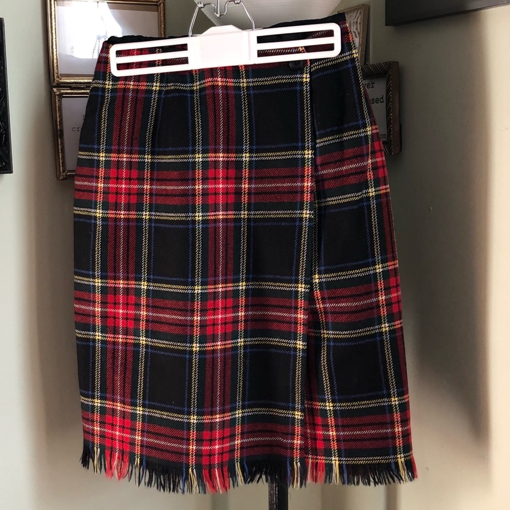 Vintage Rafaella tartan wrap pencil skirt